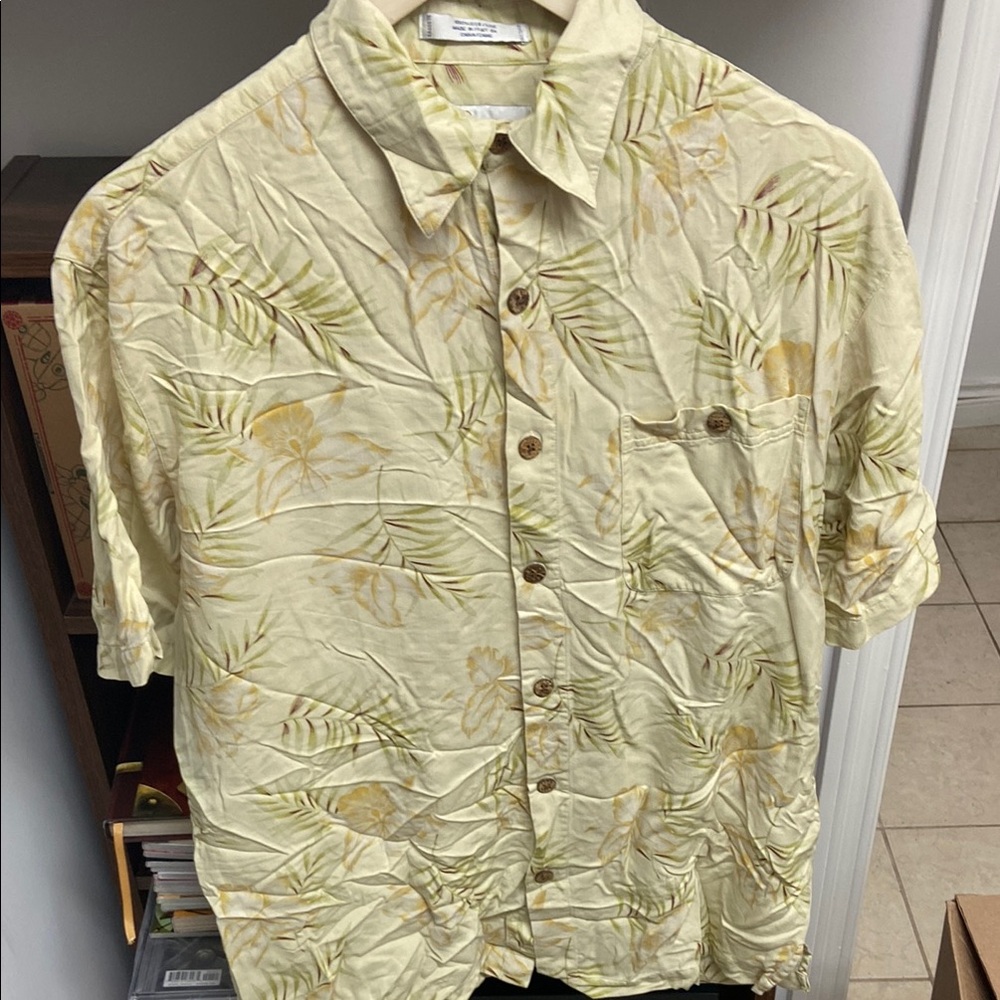 Vintage Bill Blass 100% Silk Tropical Shirt